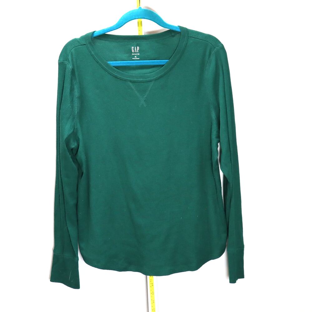 GAP Green Waffle Knit Long Sleeve‎ Thermal Tee Mens XL Casual Basic